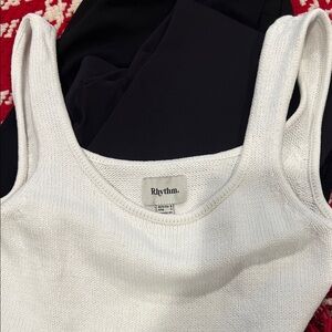 Rhythm Ivory Knit Sleeveless Top